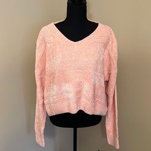 New Women’s V-Neck Pullover Sweater, Strawberry Cake, Size Large.